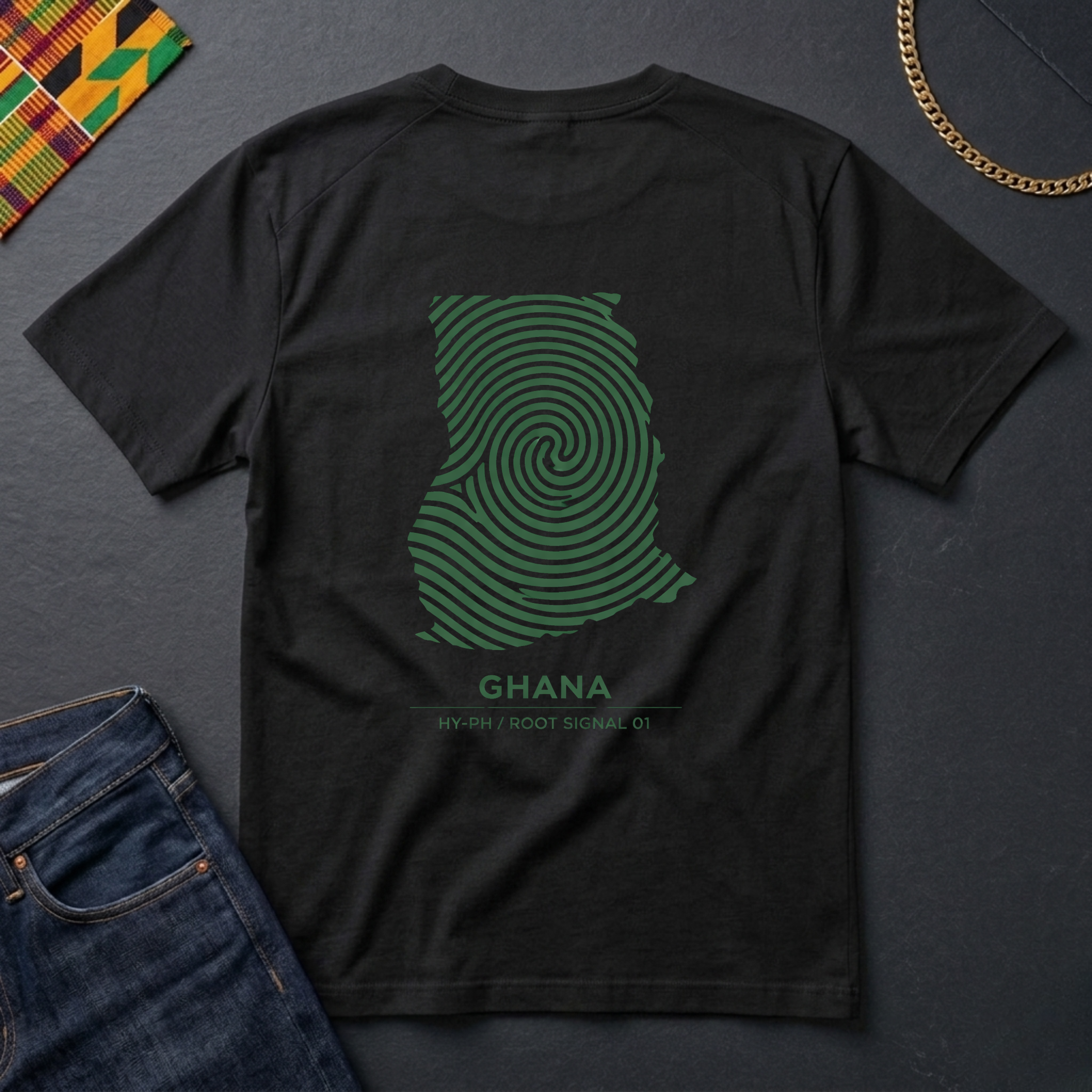 Ghana Fingerprint - Green (Back Print)